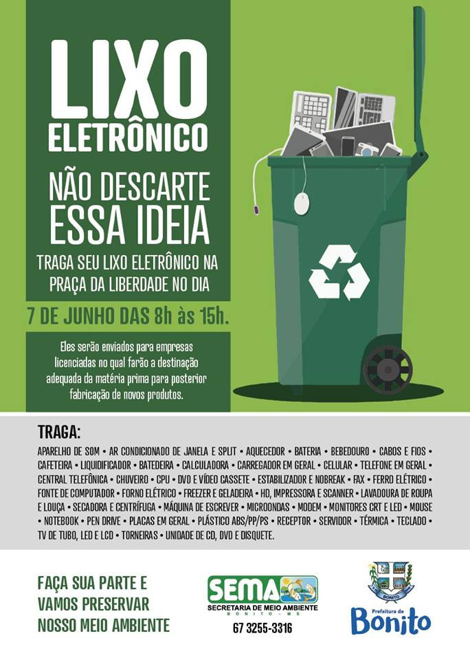Meio Ambiente vai recolher produtos eletrônicos usados