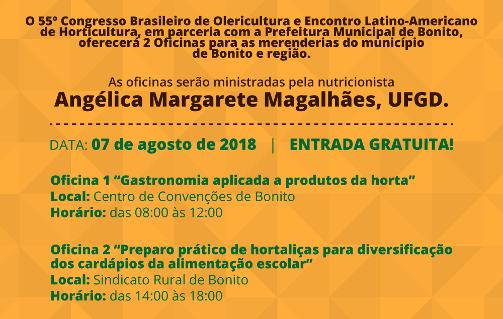 Congresso terá oficina para merendeiras de Bonito