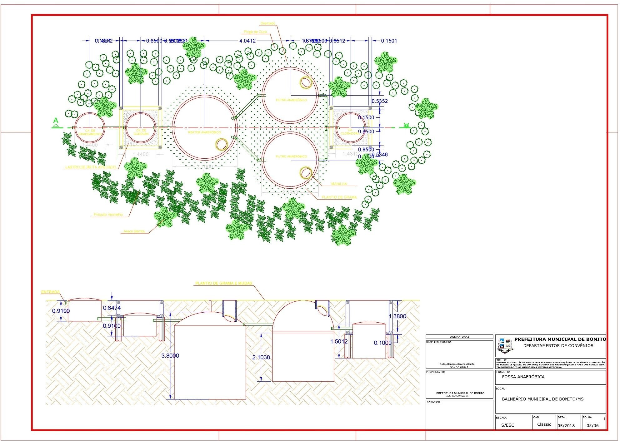 Planta do novo sistema sustentável para tratamento de efluentes.