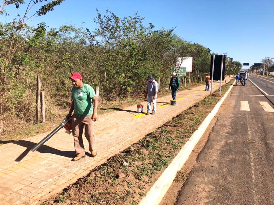 Pista de caminhada no trajeto para o balneário é revitalizada