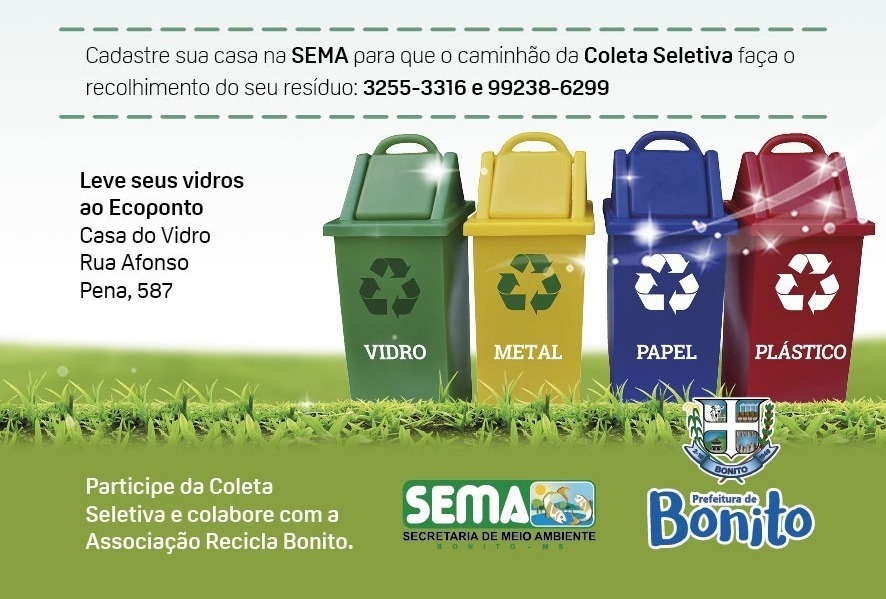 Secretaria de Meio Ambiente informa a reativação da coleta seletiva
