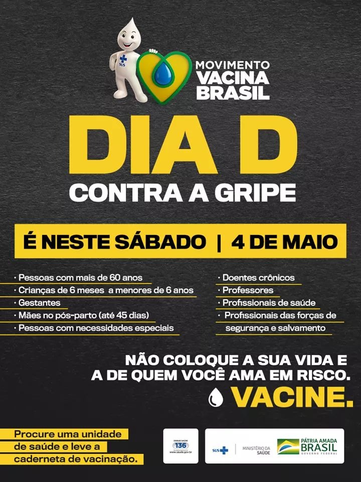 Bonito participa no sábado do Dia D da vacinação contra a gripe