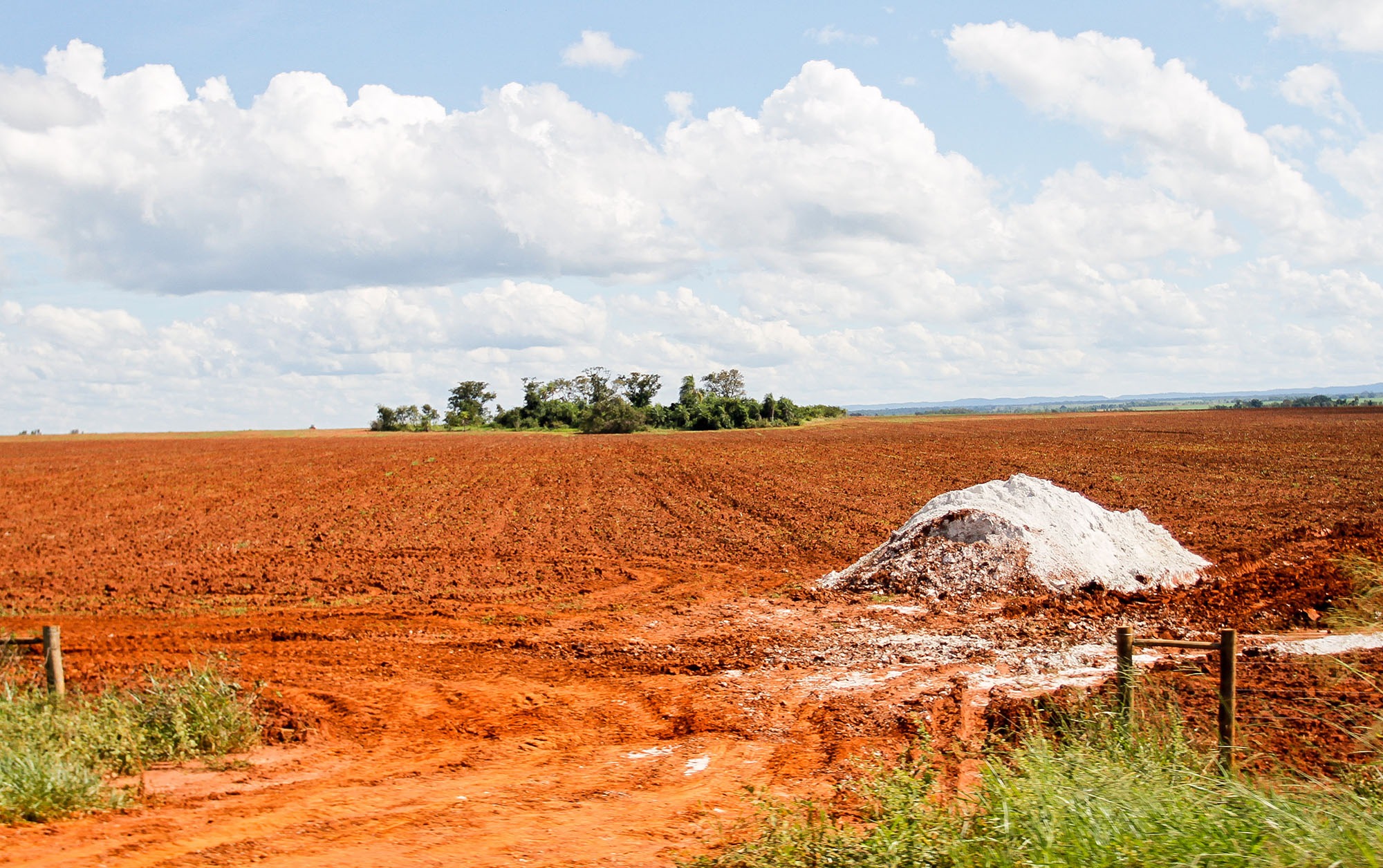 Área desmatada e preparada para lavoura de soja sem curvas de nível na beira da MS-178, em Bonito. Foto: Saul Schramm
