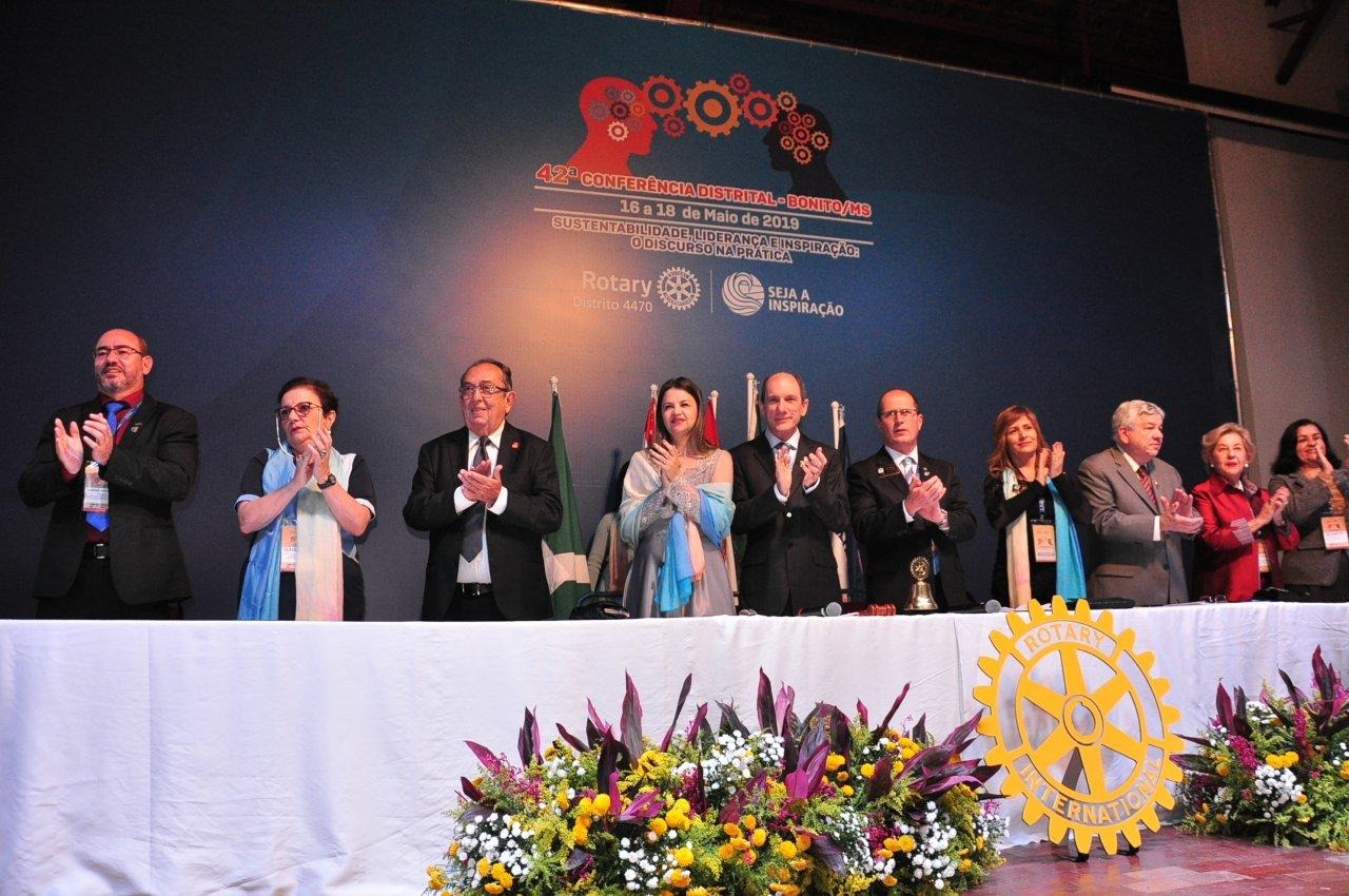 A 42ª Confêrencia Distrital do Rotary Club está sendo realizada no Centro de Convenções de Bonito. Foto: Jabuty