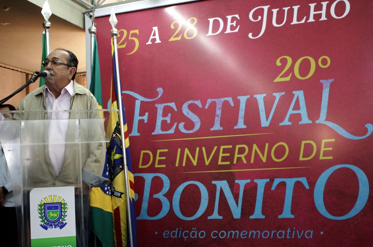 Prefeito destacou a importância do festival para o turismo e a cultura de Bonito. Foto: Chico Ribeiro
