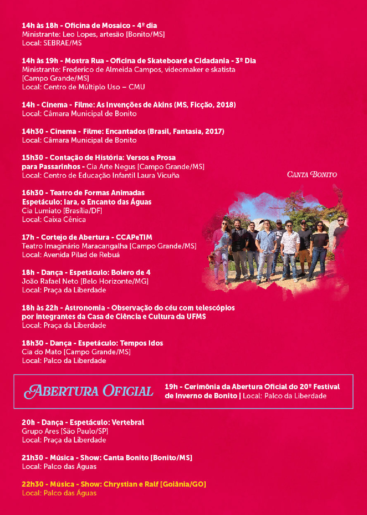 Confira a programação do Festival de Inverno, em novo formato Confira a programação do Festival de Inverno, em novo formato