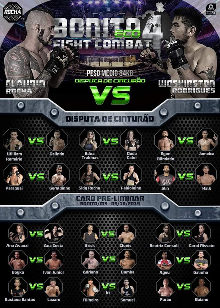 Bonito Eco Fight 04 será neste sábado, a partir das 19 horas