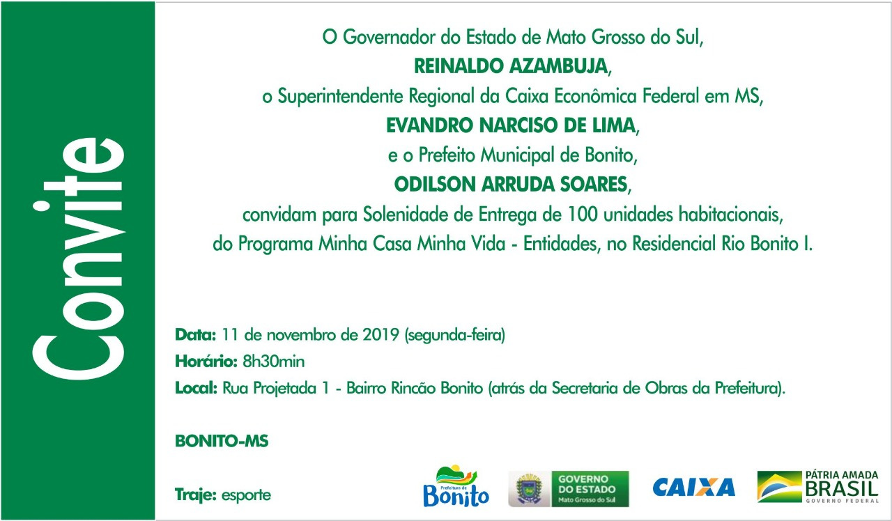 Entrega das casas do Residencial Rio Bonito I será na segunda (11) às 08h30 Entrega das casas do Residencial Rio Bonito I será na segunda (11) às 08h30