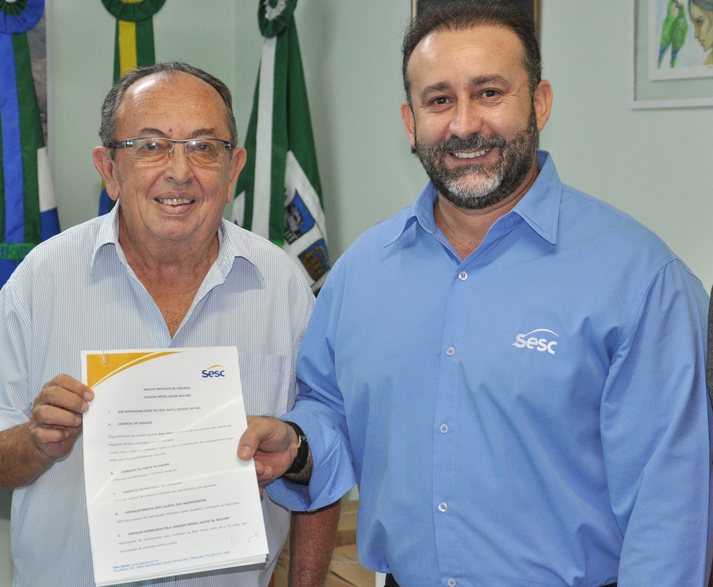 Prefeito Odilson com o representante Regional do SESC/MS, Sergio Torres