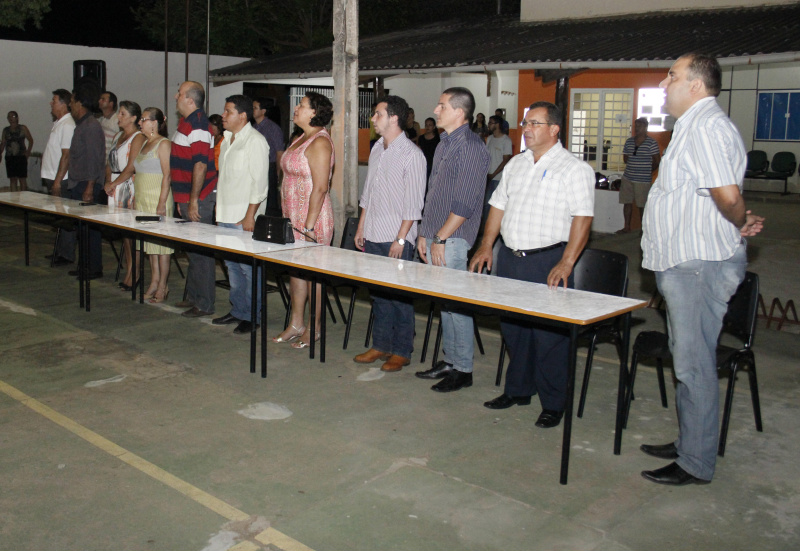Autoridades presentes na aula inaugural