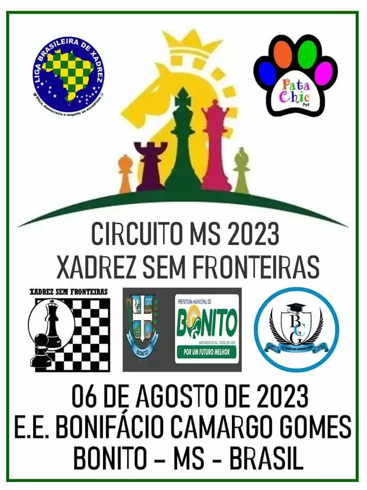 Bonito sedia a terceira etapa do Circuito MS Xadrez Sem Fronteiras em agosto