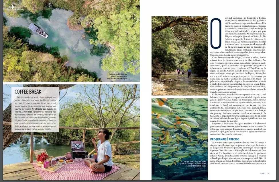 Bonito é destaque na edição de outubro da revista de bordo da Azul Bonito é destaque na edição de outubro da revista de bordo da Azul