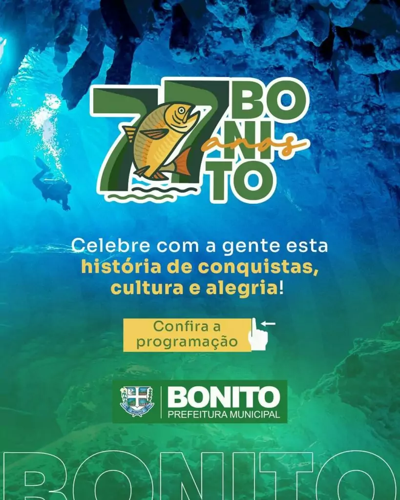 Bonito celebra 77 anos com programação especial Bonito celebra 77 anos com programação especial