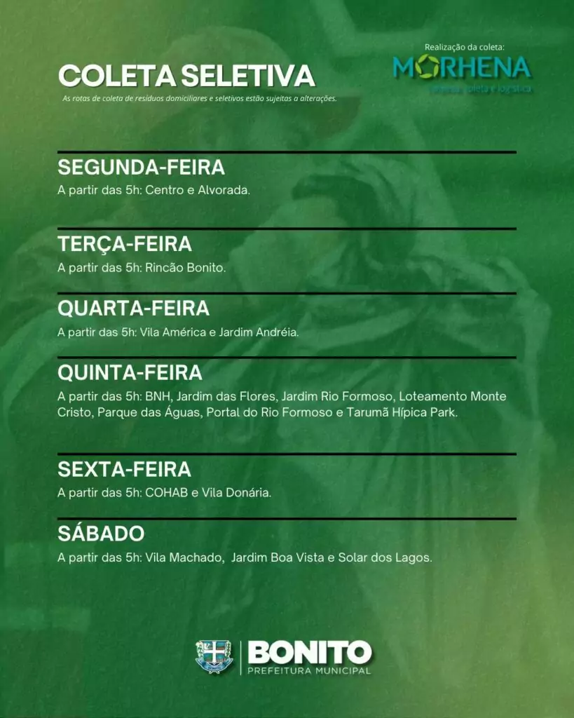 Cronograma de coleta de resíduos atualizado: confira os dias de atendimento no seu bairro