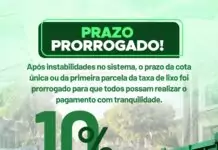 Prefeitura prorroga prazo da primeira parcela da taxa de resíduos e mantém desconto na cota única