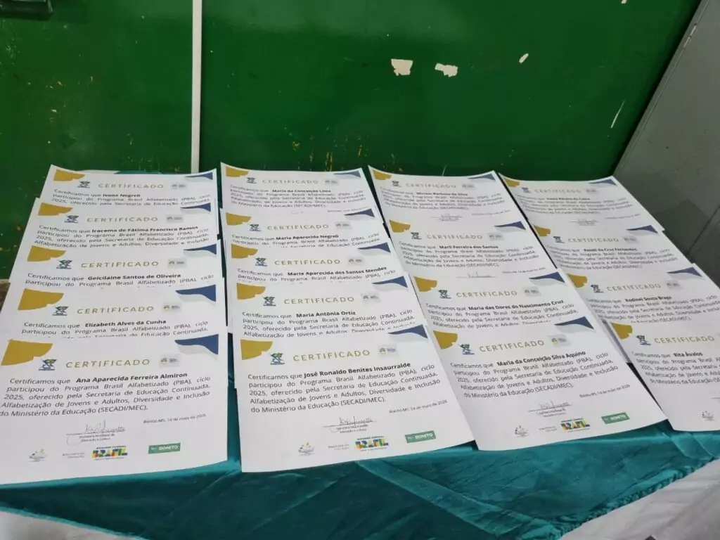 Estudantes do Programa Brasil Alfabetizado concluem etapa de alfabetização em Bonito Estudantes do Programa Brasil Alfabetizado concluem etapa de alfabetização em Bonito