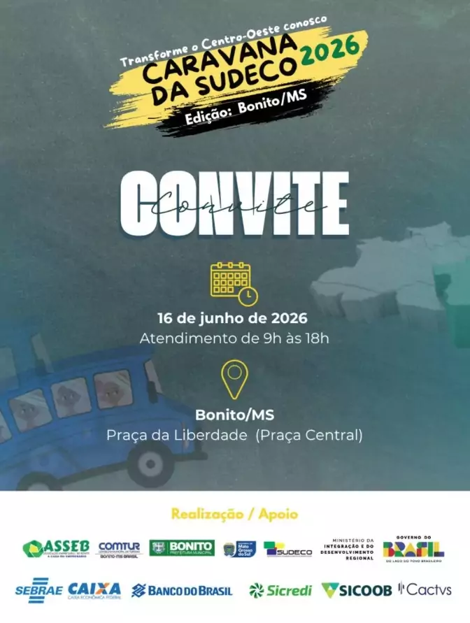 Bonito recebe Caravana da Sudeco com atendimento, orientação e oportunidades para empreendedores Bonito recebe Caravana da Sudeco com atendimento, orientação e oportunidades para empreendedores